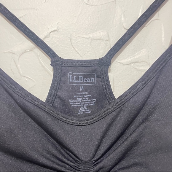 LL Bean black cinched chest fitted athletic tank top (medium) - Picture 3 of 3